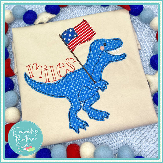 Dinosaur Flag Bean Stitch Applique, Applique, Embroidery Boutique