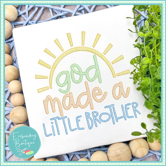 God Made Little Brother Sun Sketch Embroidery Design, Embroidery Design, Embroidery Boutique