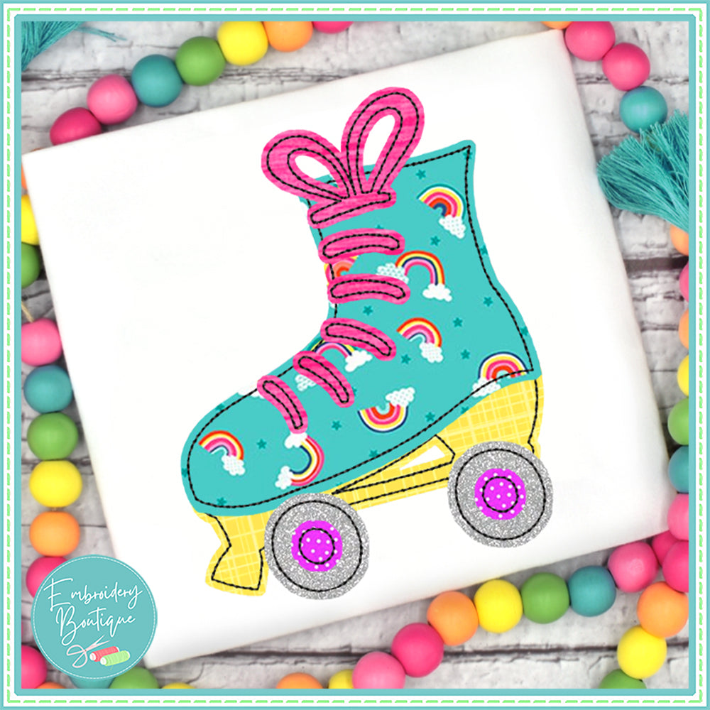 Roller Skate Bean Stitch Applique, Applique, Embroidery Boutique