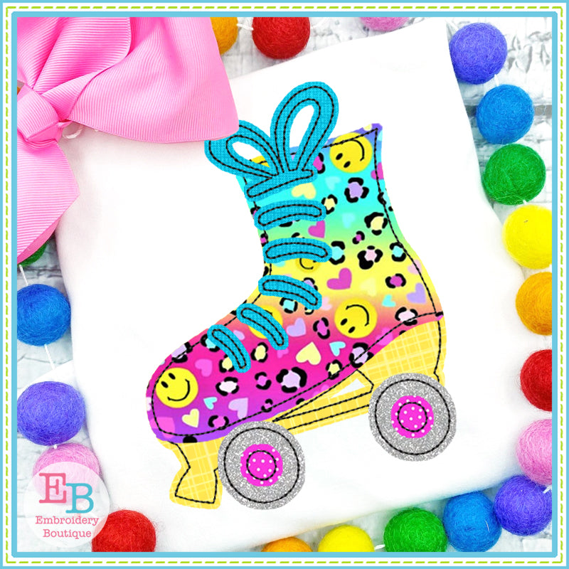 Roller Skate Bean Stitch Applique, Applique, Embroidery Boutique