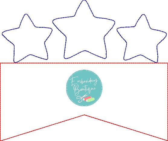 Star Banner Bean Stitch Applique, Applique, Embroidery Boutique