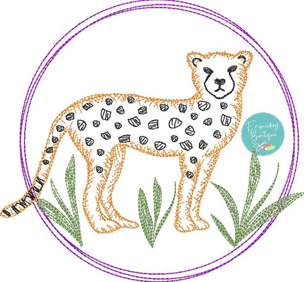 Tiger Circle Watercolor Embroidery Design, Embroidery, Embroidery Boutique