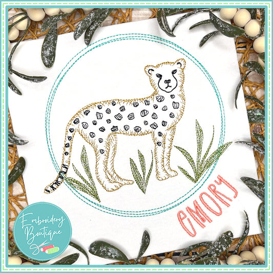 Tiger Circle Watercolor Embroidery Design, Embroidery, Embroidery Boutique