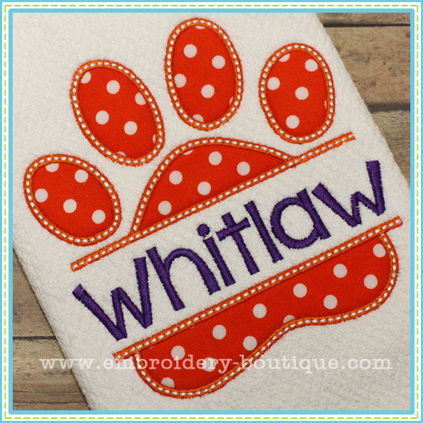 Split Paw Print Applique, Applique