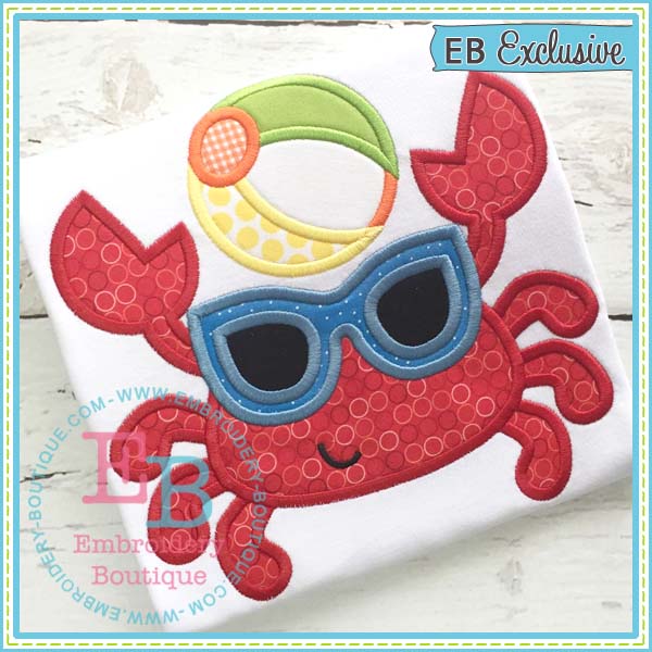 Beach Crab Applique, Applique