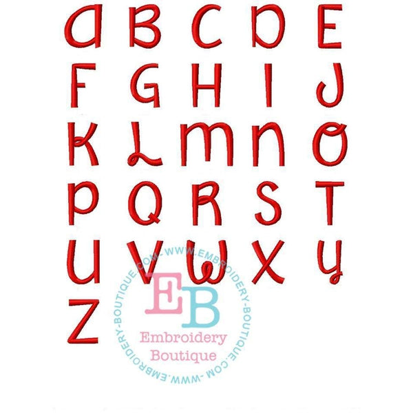 Falling Slowly Embroidery Font, Embroidery Font