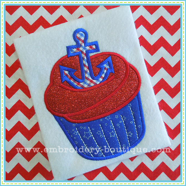 Anchor Cupcake Applique, Applique