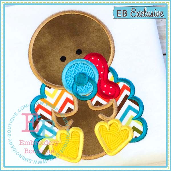 Baby Boy Turkey Applique, Applique