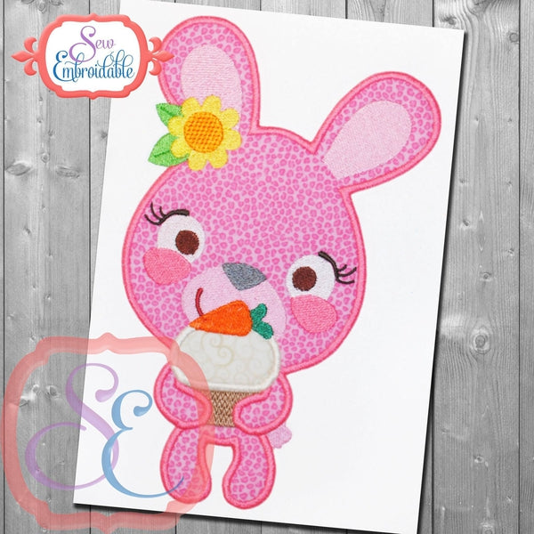 Bunny with Cupcake Applique, Applique