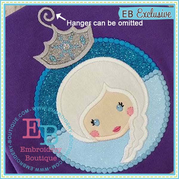 Princess 2 Ornament Applique, Applique