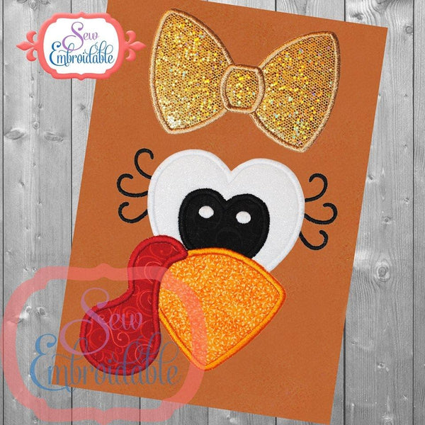Turkey Girl Face Applique, Applique