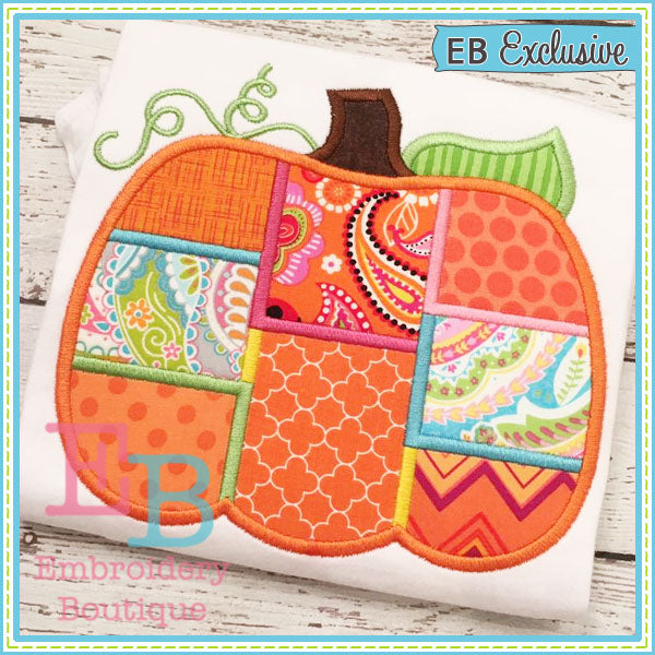 Patchwork Pumpkin Applique, Applique