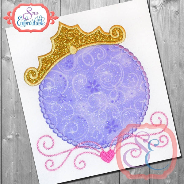 Princess Dotted Monogram Frame, Applique