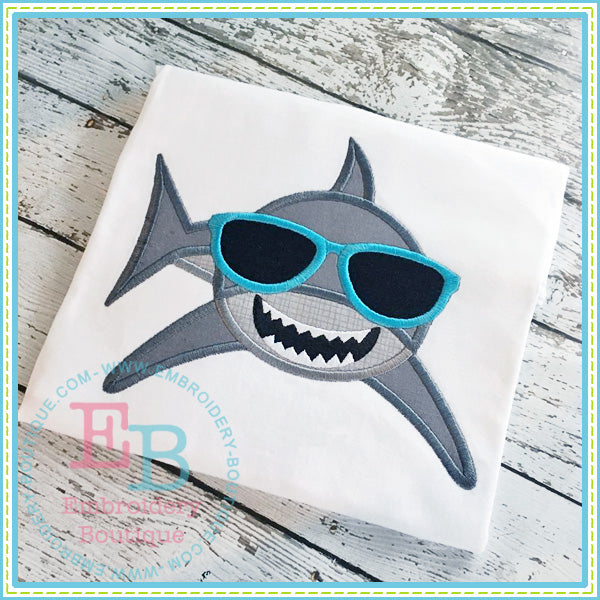 Shark with Shades Applique, Applique