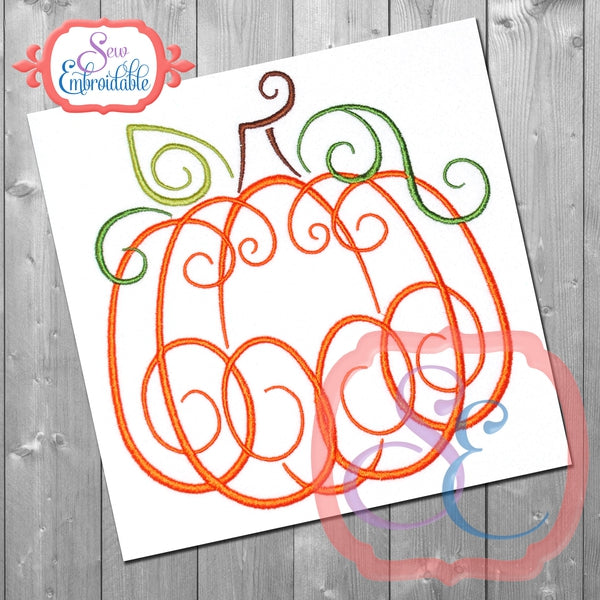 Elegant Pumpkin Embroidery Design, Embroidery