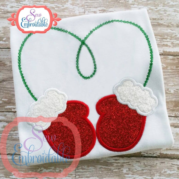 Heart Loop Mittens Applique, Applique