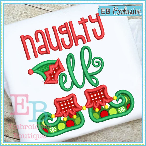 Naughty Elf Applique, Applique