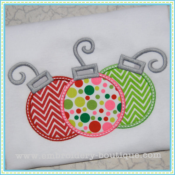 3 Ornaments Applique, Applique