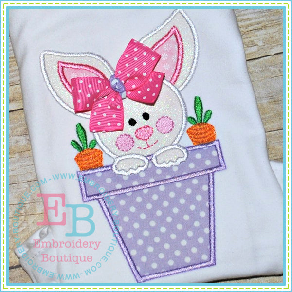 Bunny Pot Applique, Applique