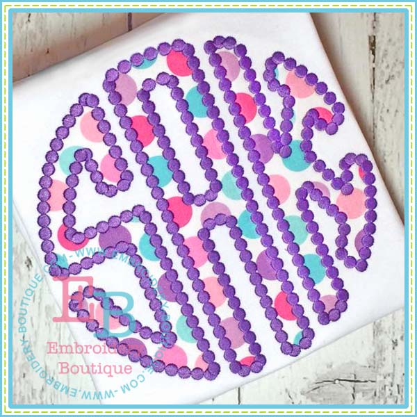 Dotted Circle Monogram Applique Alphabet, Applique Alphabet