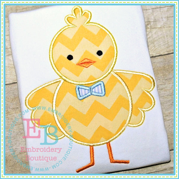 Boy Chick Bow Tie Applique, Applique