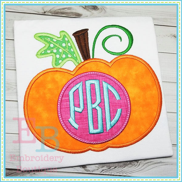 New Monogrammed Pumpkin Applique, Applique