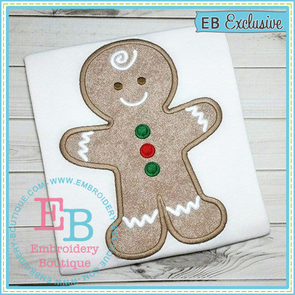 Gingerbread Boy Applique, Applique