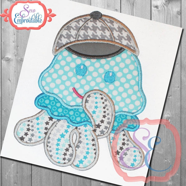Shy Boy Jellyfish Applique, Applique