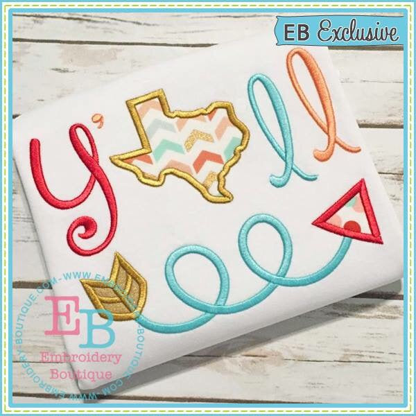 Y'all Texas Applique, Applique