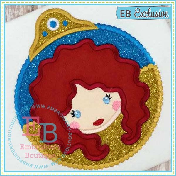 Princess 10 Ornament Applique, Applique