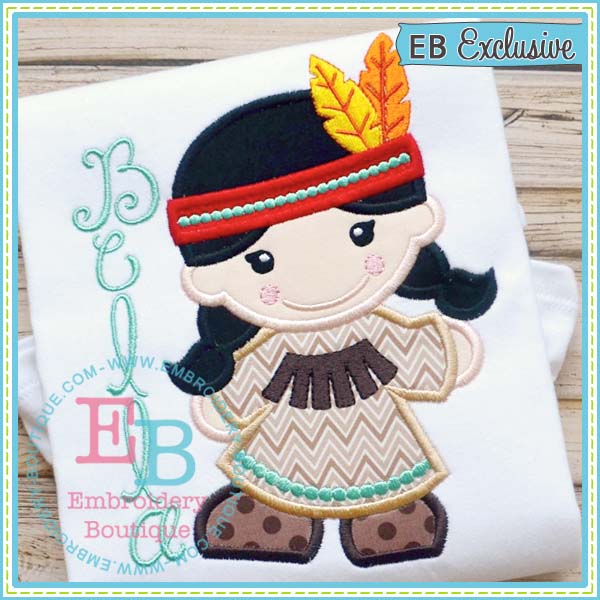 Indian Girl Applique, Applique