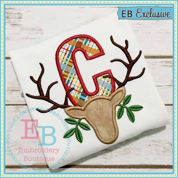 Deer Farmhouse Applique Alphabet, Applique Alphabet