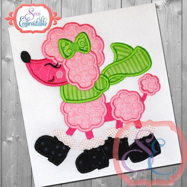 Winter Poodle Applique, Applique