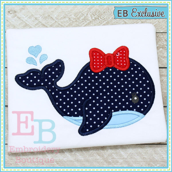 Girl Sailor Whale Applique, Applique