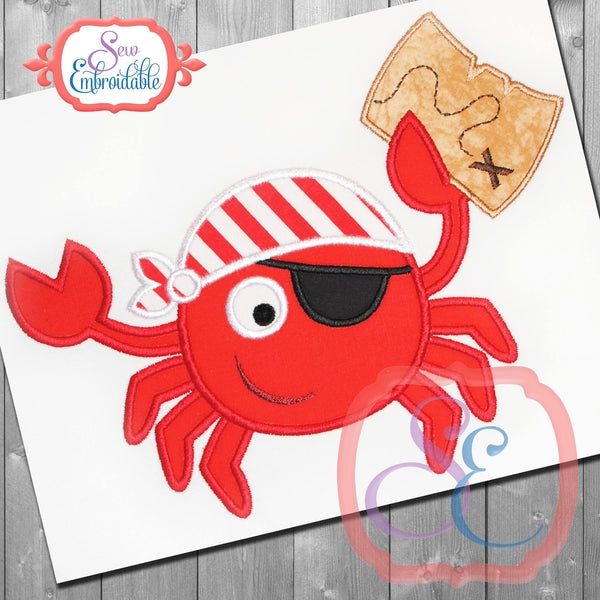 Pirate Crab Applique, Applique
