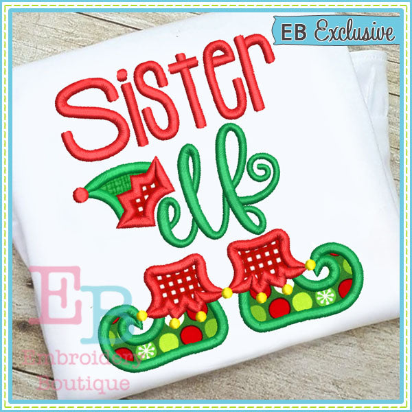 Sister Elf Applique, Applique