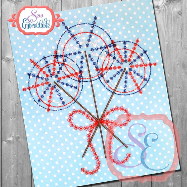Sparklers Embroidery Design, Embroidery