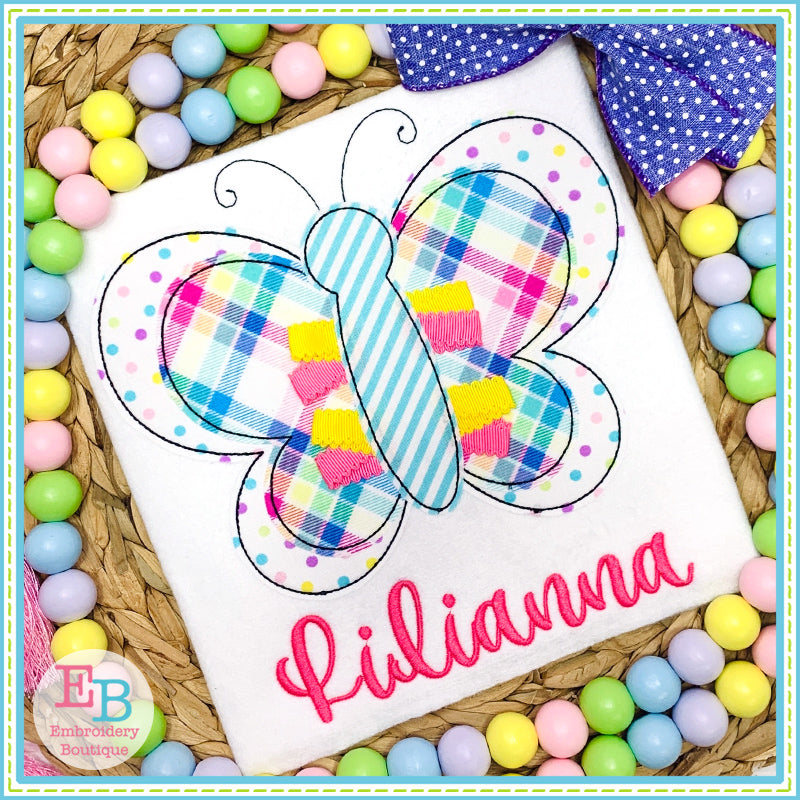 3D Butterfly Bean Stitch Applique, Applique