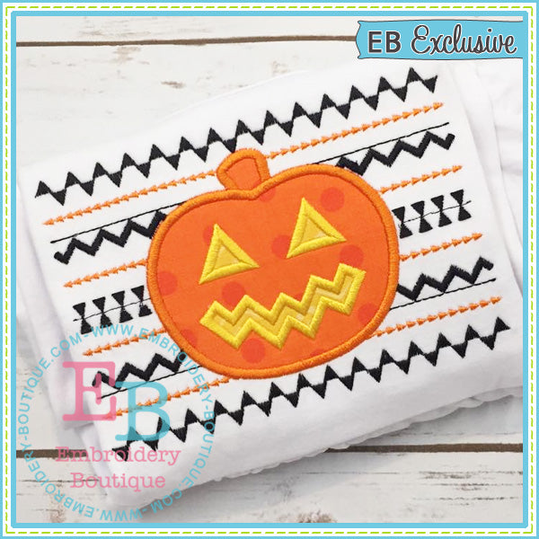 Tribal Pumpkin Applique, Applique