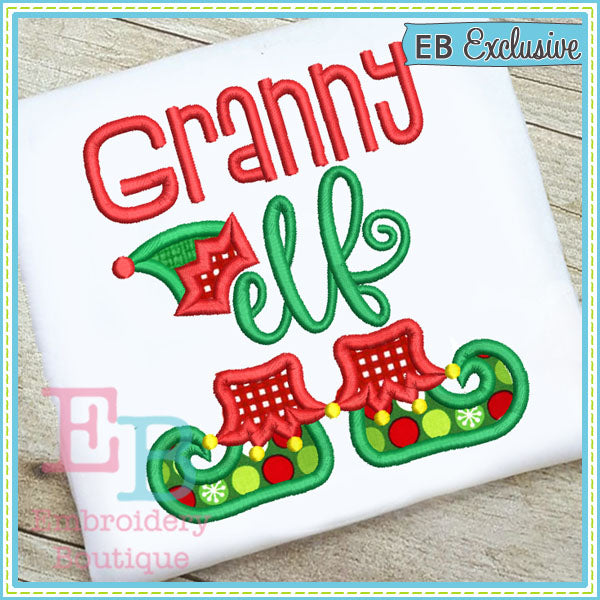 Granny Elf Applique, Applique