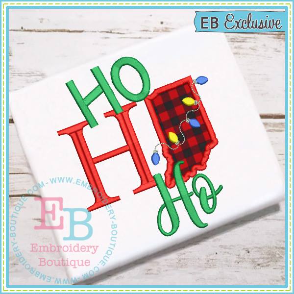 Ho Ho Ho Indiana Applique, Applique