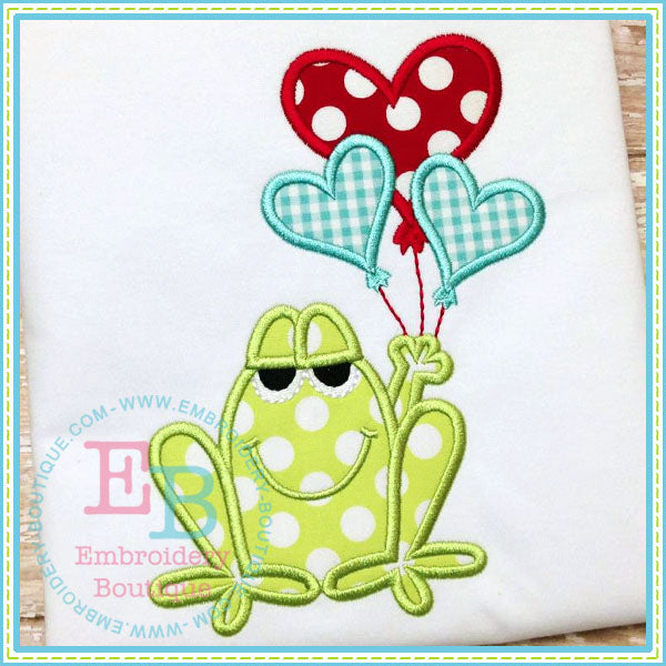 Boy Vday Frog Applique, Applique