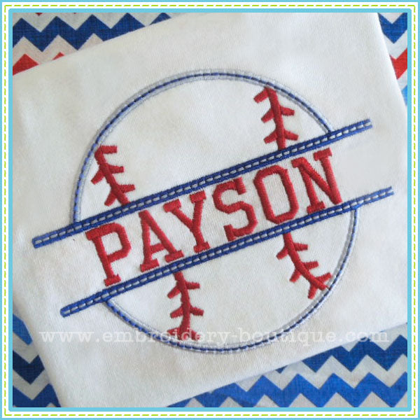 Split Baseball Applique, Applique