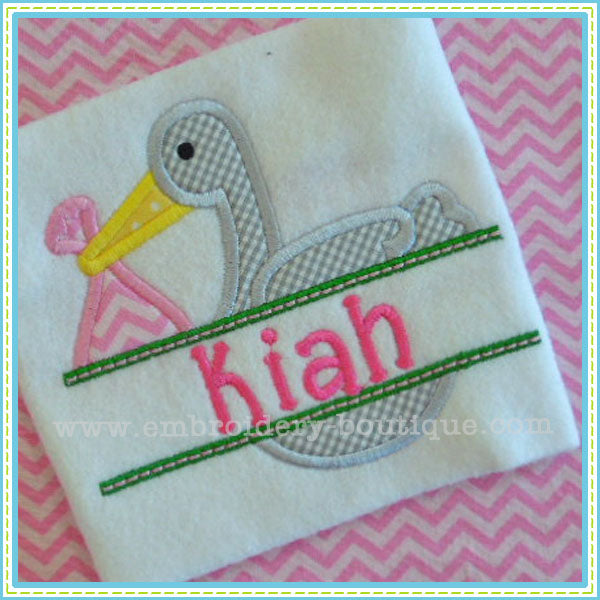 Split Stork Applique, Applique