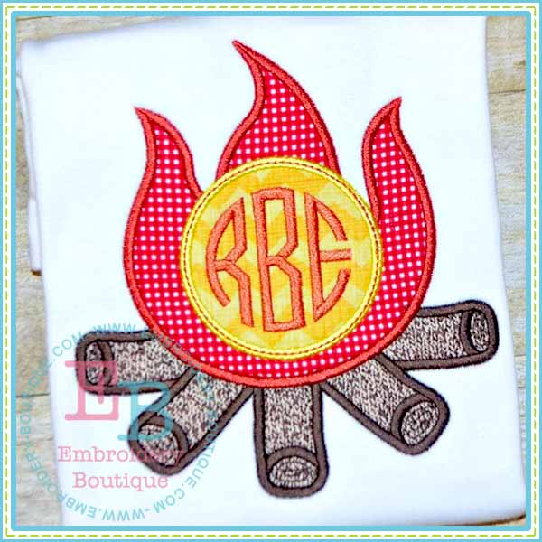 Monogram Camp Fire Applique, Applique