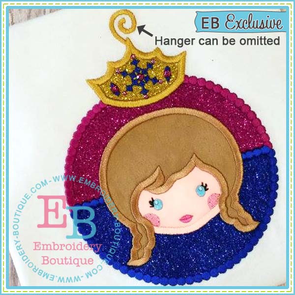 Princess 4 Ornament Applique, Applique