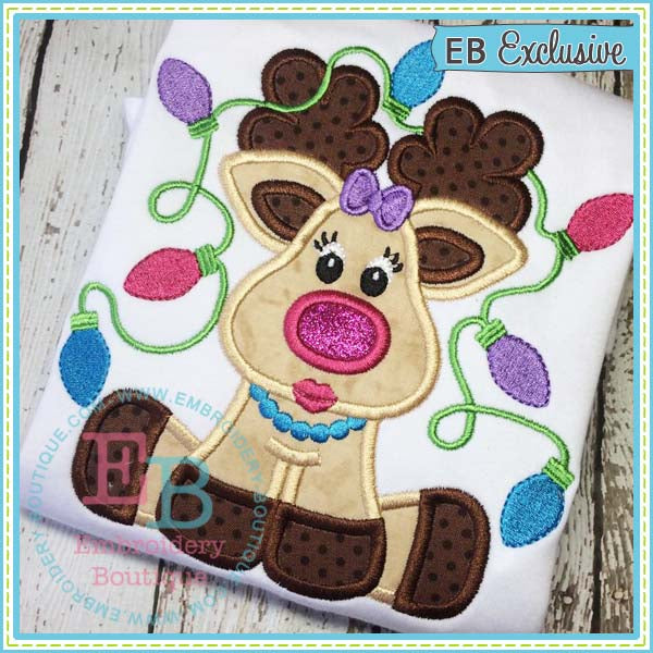 Tangled Girl Deer Applique, Applique