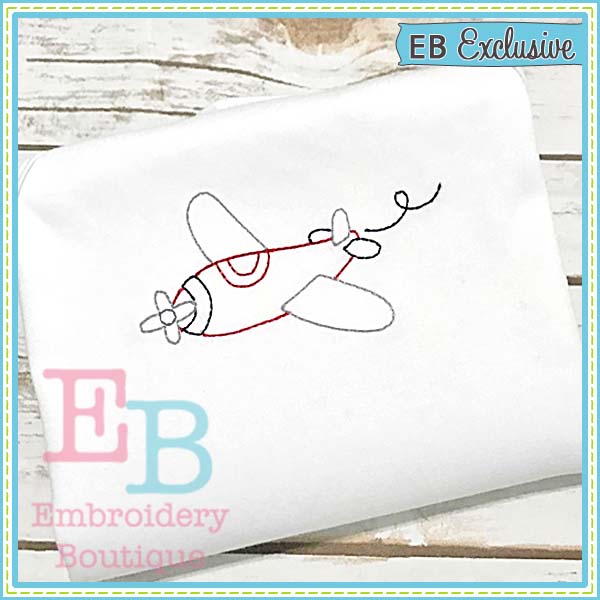 Vintage Plane Design, Embroidery