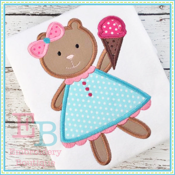 Bear Ice Cream Applique, Applique