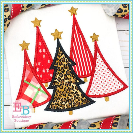 Christmas Trees Satin Applique, Applique
